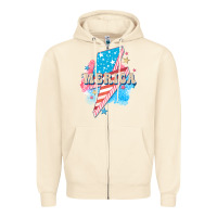 Sandshell Merica leopard lightning bolt Zipper Hoodie - FaDigitalArtStudio