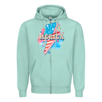 Seafoam Merica leopard lightning bolt Zipper Hoodie - FaDigitalArtStudio