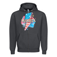 Smoke Merica leopard lightning bolt Zipper Hoodie - FaDigitalArtStudio