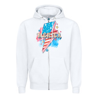 White Merica leopard lightning bolt Zipper Hoodie - FaDigitalArtStudio