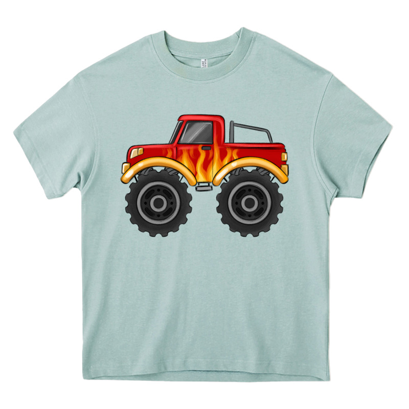 Monster Truck With Flames Heavy Core Tee by MaliasSmallBusiness | Teevron