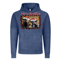 Vintage Denim Merry Christmas Cows Vintage Hoodie - Bettercallsaul