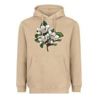 Mushroom Magnolia Flower Illustration Heavyweight Hoodie - LillyAllenDesigns