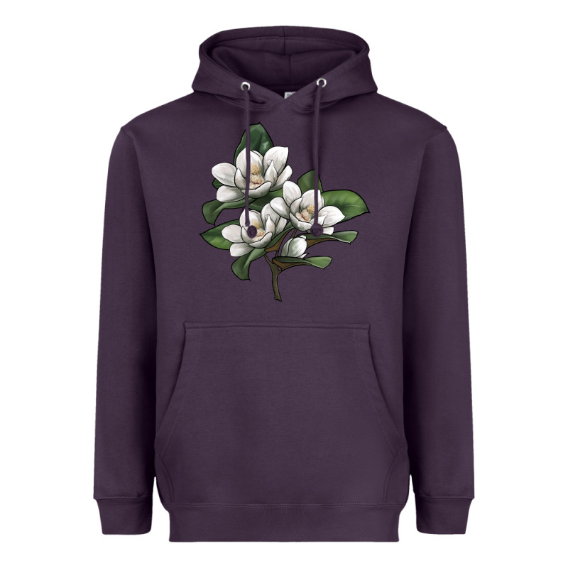 Magnolia Flower Illustration Heavyweight Hoodie by LillyAllenDesigns | Teevron