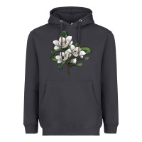 Smoke Magnolia Flower Illustration Heavyweight Hoodie - LillyAllenDesigns
