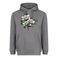 Storm Magnolia Flower Illustration Heavyweight Hoodie - LillyAllenDesigns