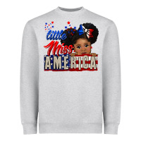 Heather Grey little miss america black girl peekaboo Heavyweight Sweatshirt - CowGirlArtShop