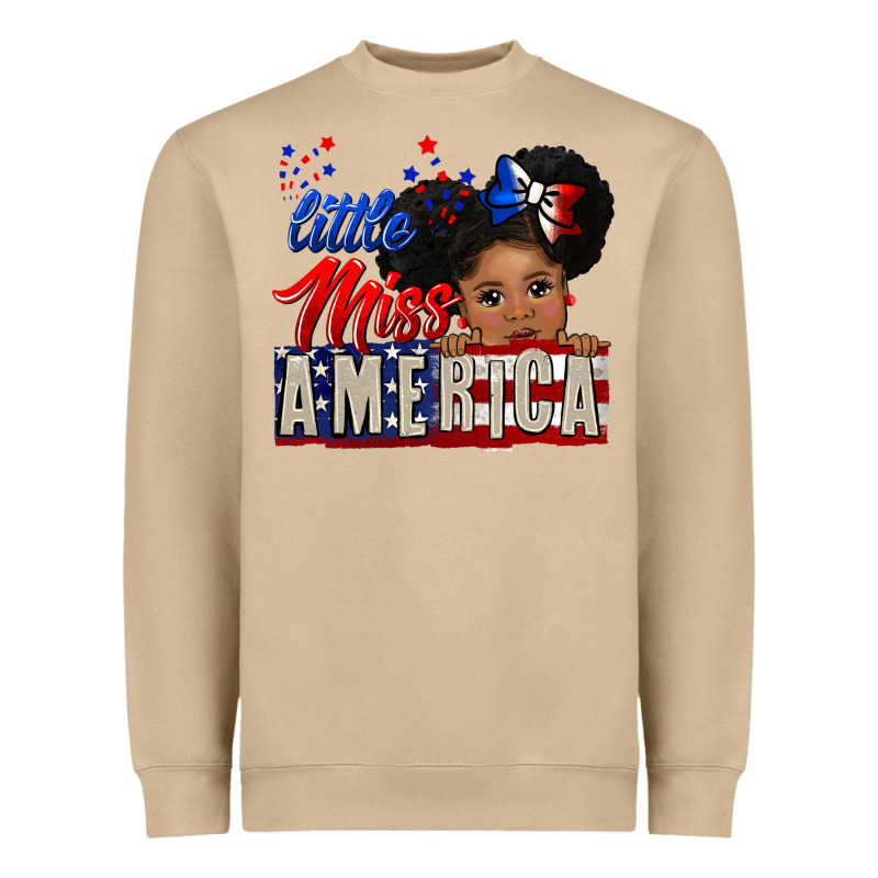 Little Miss America Black Girl Peekaboo Heavyweight Sweatshirt by CowGirlArtShop | Teevron