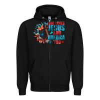 Black She love Jesus and America too Zipper Hoodie - FaDigitalArtStudio