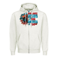 Oatmeal Heather She love Jesus and America too Zipper Hoodie - FaDigitalArtStudio