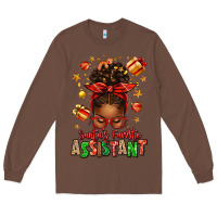 Chestnut santa's favorite assistant afro messy bun Long Sleeve Tee - texasbilliewilder