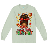 Matcha santa's favorite assistant afro messy bun Long Sleeve Tee - texasbilliewilder