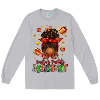 Moon Dust santa's favorite assistant afro messy bun Long Sleeve Tee - texasbilliewilder