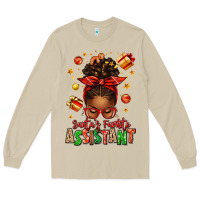 Mushroom santa's favorite assistant afro messy bun Long Sleeve Tee - texasbilliewilder