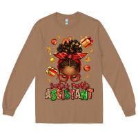 Toasted Coconut santa's favorite assistant afro messy bun Long Sleeve Tee - texasbilliewilder