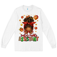 White santa's favorite assistant afro messy bun Long Sleeve Tee - texasbilliewilder