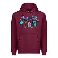 Burgundy American mom 4th of july Premium Hoodie - FaDigitalArtStudio