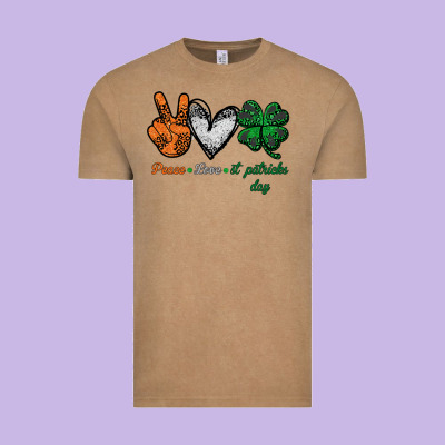 Peace Love St Patrick's Day Vintage Tee Designed By Bettercallsaul