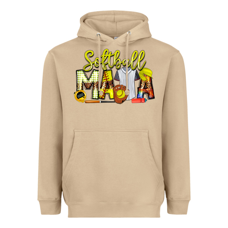 Softball Mama Heavyweight Hoodie by CowhideDigitalArt | Teevron