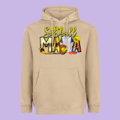 Softball Mama Heavyweight Hoodie Designed By Cowhidedigitalart