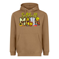 Toasted Coconut Softball Mama Heavyweight Hoodie - CowhideDigitalArt
