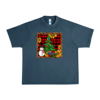 Midnight Navy snowman trees coaster Urban Heavy Tee - JahusDesignShop