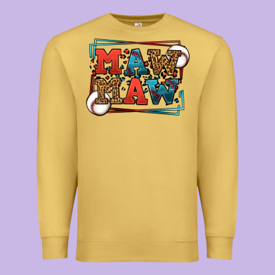 Baseball Mawmaw Leopard Frame Premium Sweatshirt Designed By Lillyallendesigns
