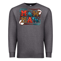 Charcoal Heather Baseball mawmaw leopard frame Premium Sweatshirt - LillyAllenDesigns