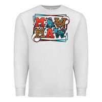 Oatmeal Heather Baseball mawmaw leopard frame Premium Sweatshirt - LillyAllenDesigns