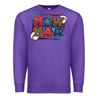 Purple Baseball mawmaw leopard frame Premium Sweatshirt - LillyAllenDesigns