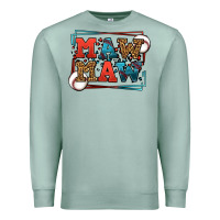 Seafoam Baseball mawmaw leopard frame Premium Sweatshirt - LillyAllenDesigns
