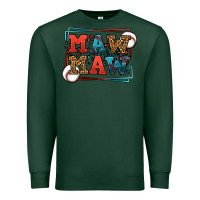 Sports Green Baseball mawmaw leopard frame Premium Sweatshirt - LillyAllenDesigns