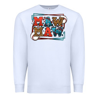White Baseball mawmaw leopard frame Premium Sweatshirt - LillyAllenDesigns