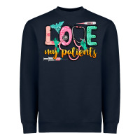 Navy Love my patients Heavyweight Sweatshirt - CowGirlArtShop