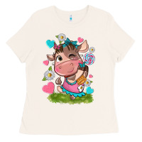 Bone little cute cow Ladies Tee - NancyCooperArtShop