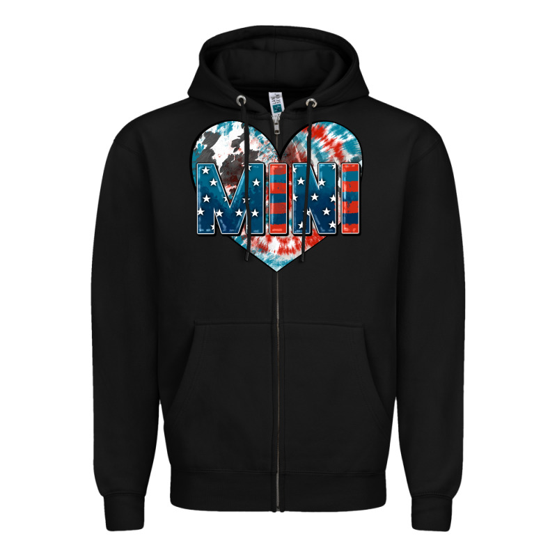American Mini Heart 4th Of July Zipper Hoodie by FaDigitalArtStudio | Teevron