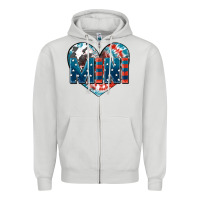 Dove Grey American mini heart 4th of july Zipper Hoodie - FaDigitalArtStudio