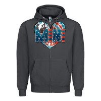 Smoke American mini heart 4th of july Zipper Hoodie - FaDigitalArtStudio