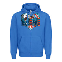 True Royal American mini heart 4th of july Zipper Hoodie - FaDigitalArtStudio
