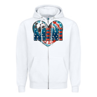 White American mini heart 4th of july Zipper Hoodie - FaDigitalArtStudio