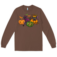 Chestnut Black cat and pumpkin Long Sleeve Tee - NancyCooperArtShop