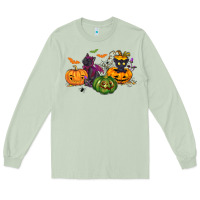 Matcha Black cat and pumpkin Long Sleeve Tee - NancyCooperArtShop