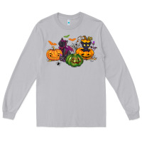 Moon Dust Black cat and pumpkin Long Sleeve Tee - NancyCooperArtShop