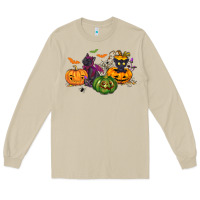 Mushroom Black cat and pumpkin Long Sleeve Tee - NancyCooperArtShop