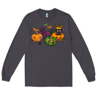 Smoke Black cat and pumpkin Long Sleeve Tee - NancyCooperArtShop