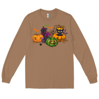 Toasted Coconut Black cat and pumpkin Long Sleeve Tee - NancyCooperArtShop