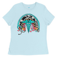 Baby Blue nurse rainbow Ladies Tee - NancyCooperArtShop