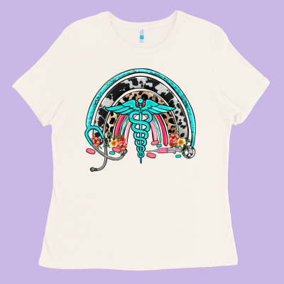 Nurse Rainbow Ladies Tee Designed By Nancycooperartshop