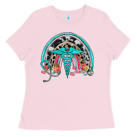 Bubblegum Pink nurse rainbow Ladies Tee - NancyCooperArtShop