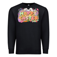 Black Happy Easter Premium Sweatshirt - LillyAllenDesigns